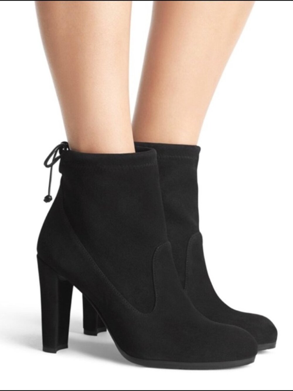 Stuart Weitzman Catch Suede Ankle Bootie in Black Size 6